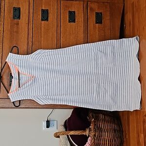 Sz 6 dress . Blue and white with orange trim.  Pockets and lined